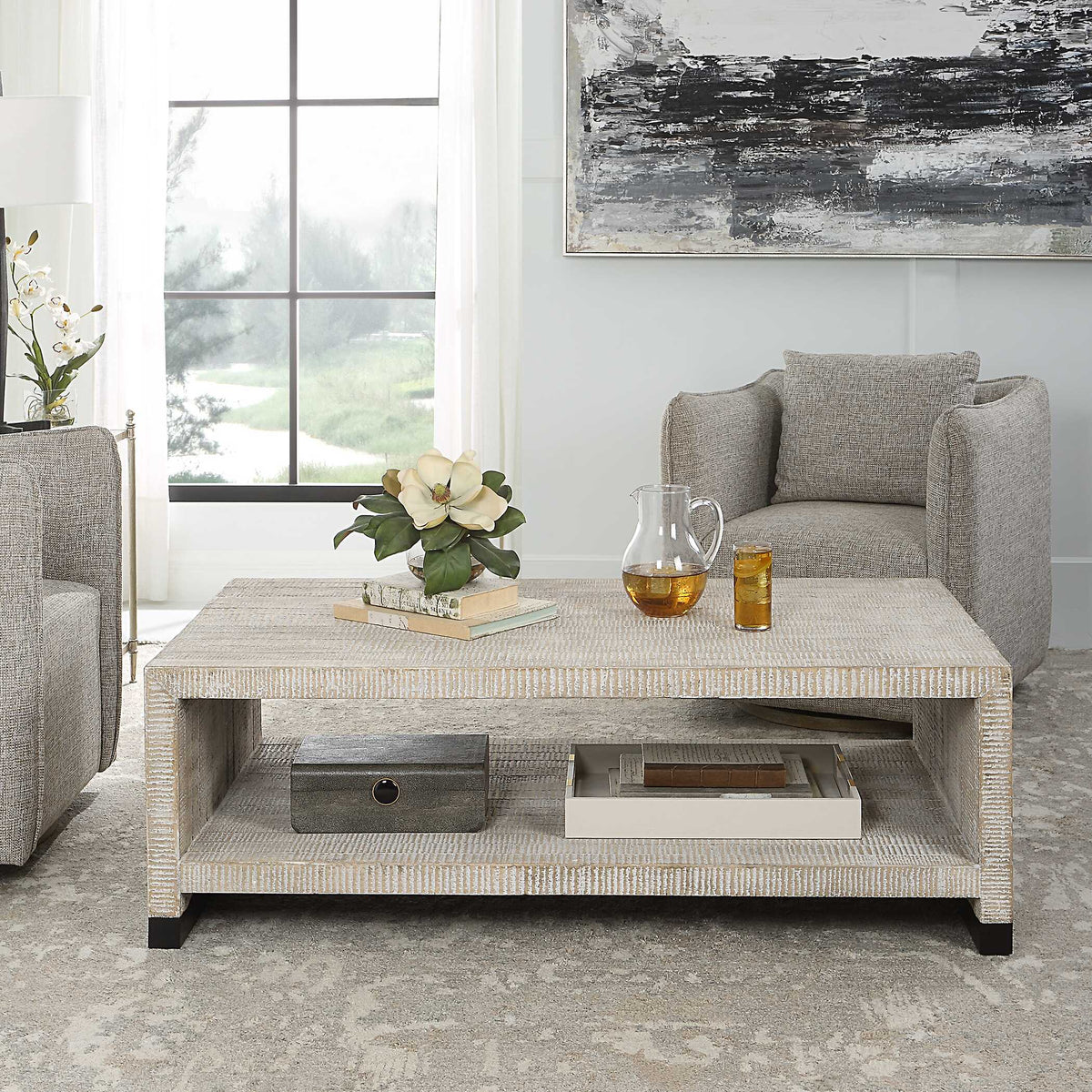 Bosk White Washed Coffee Table