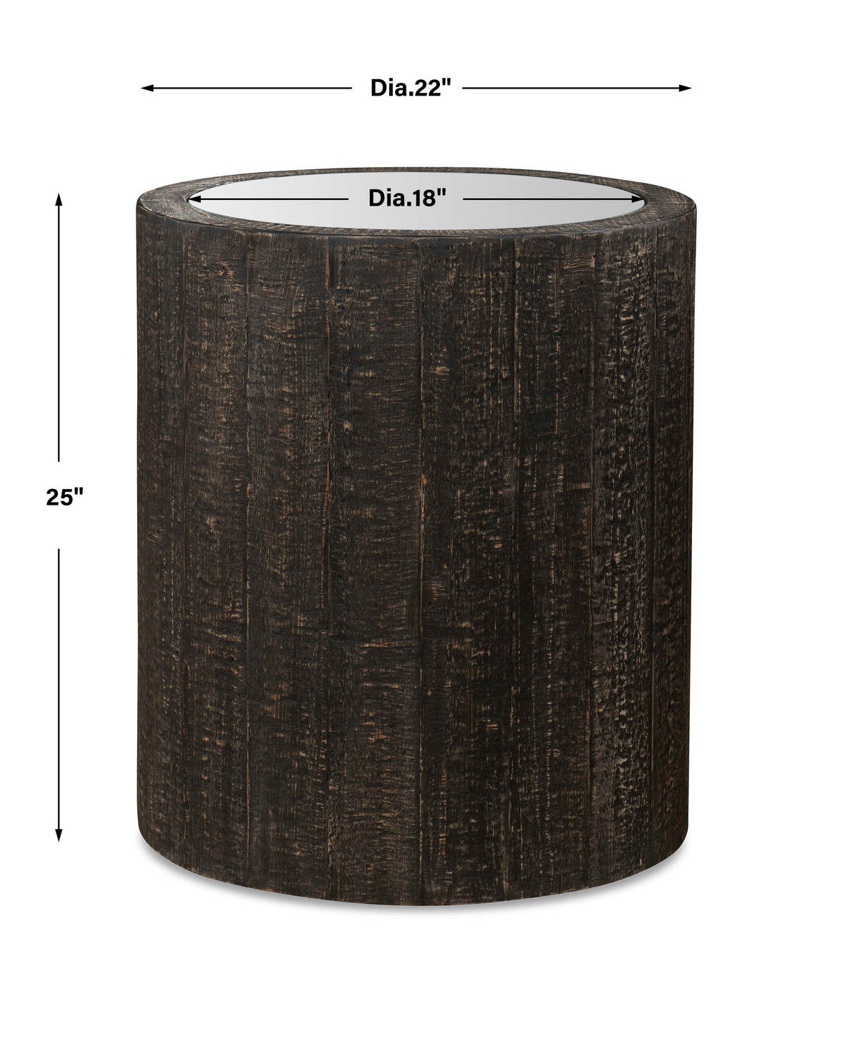 Sequoia Mirrored Drum Table