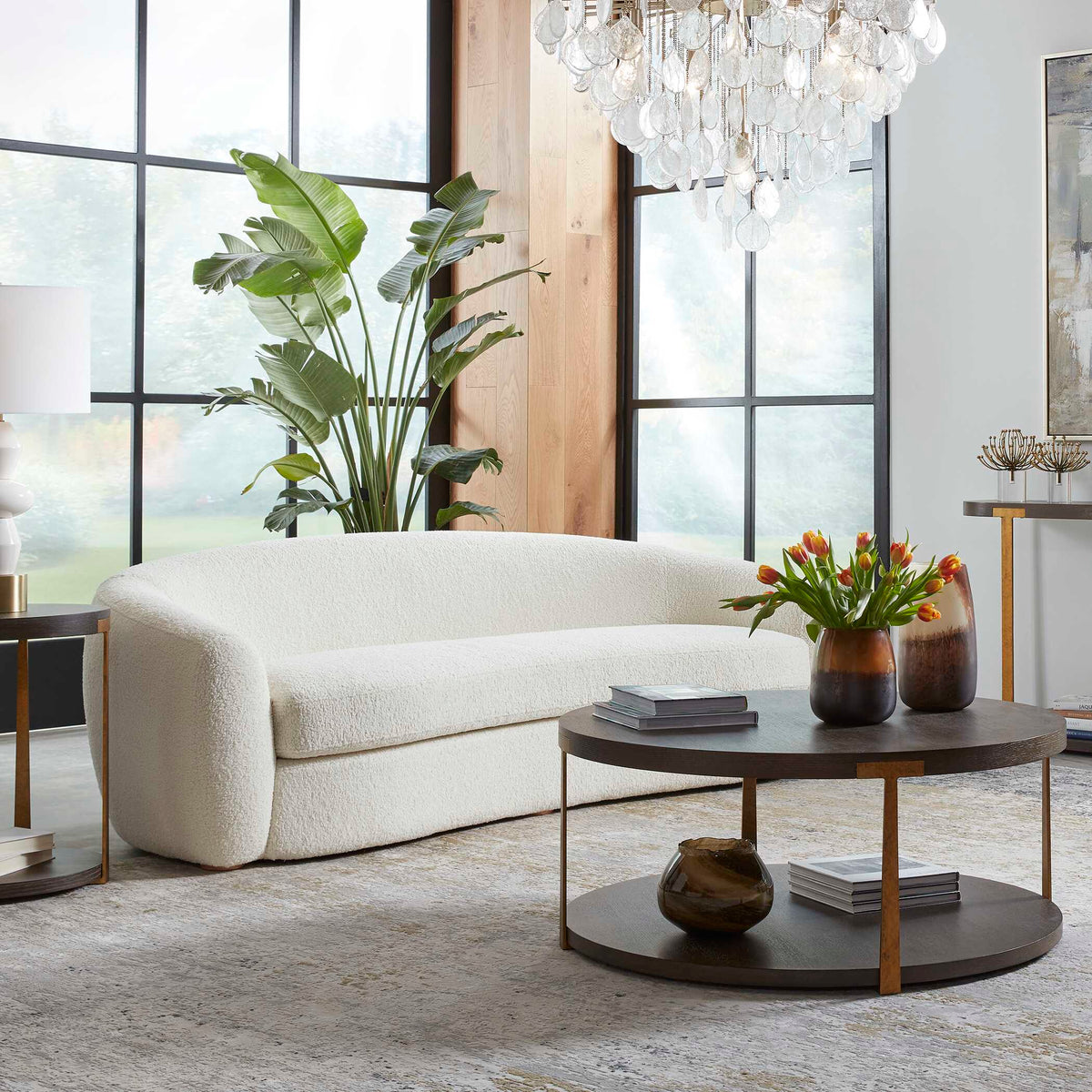 Capra Art Deco White Sofa