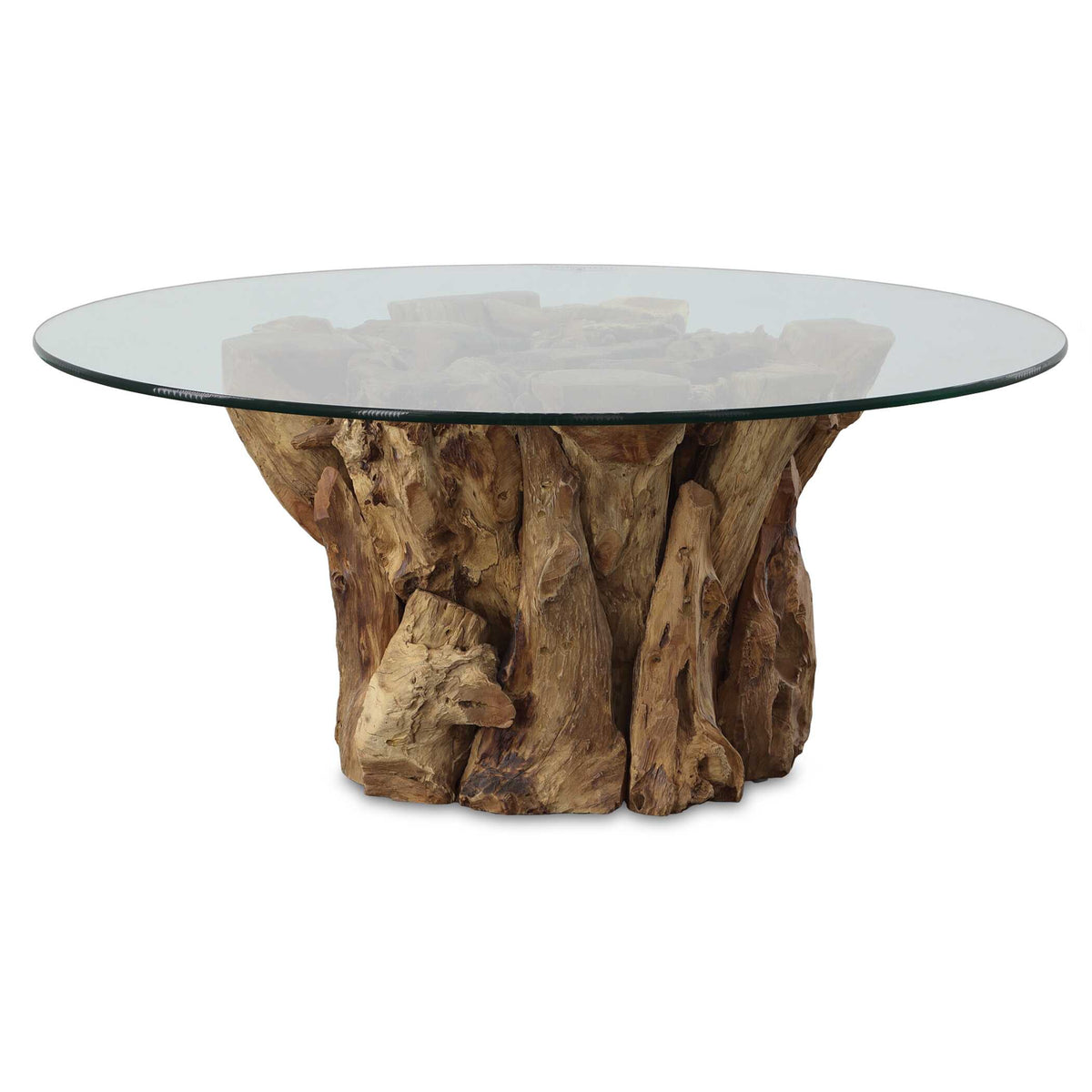 Driftwood Glass Top Large Coffee Table