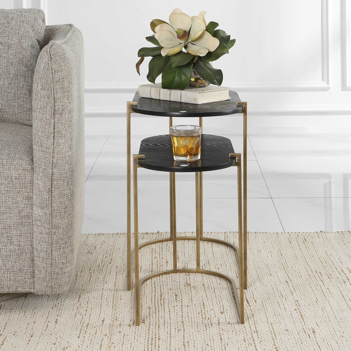 Aztec Wood Nesting Tables Set/2