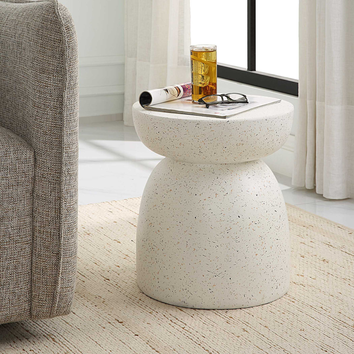Inhale Cast White Accent Table