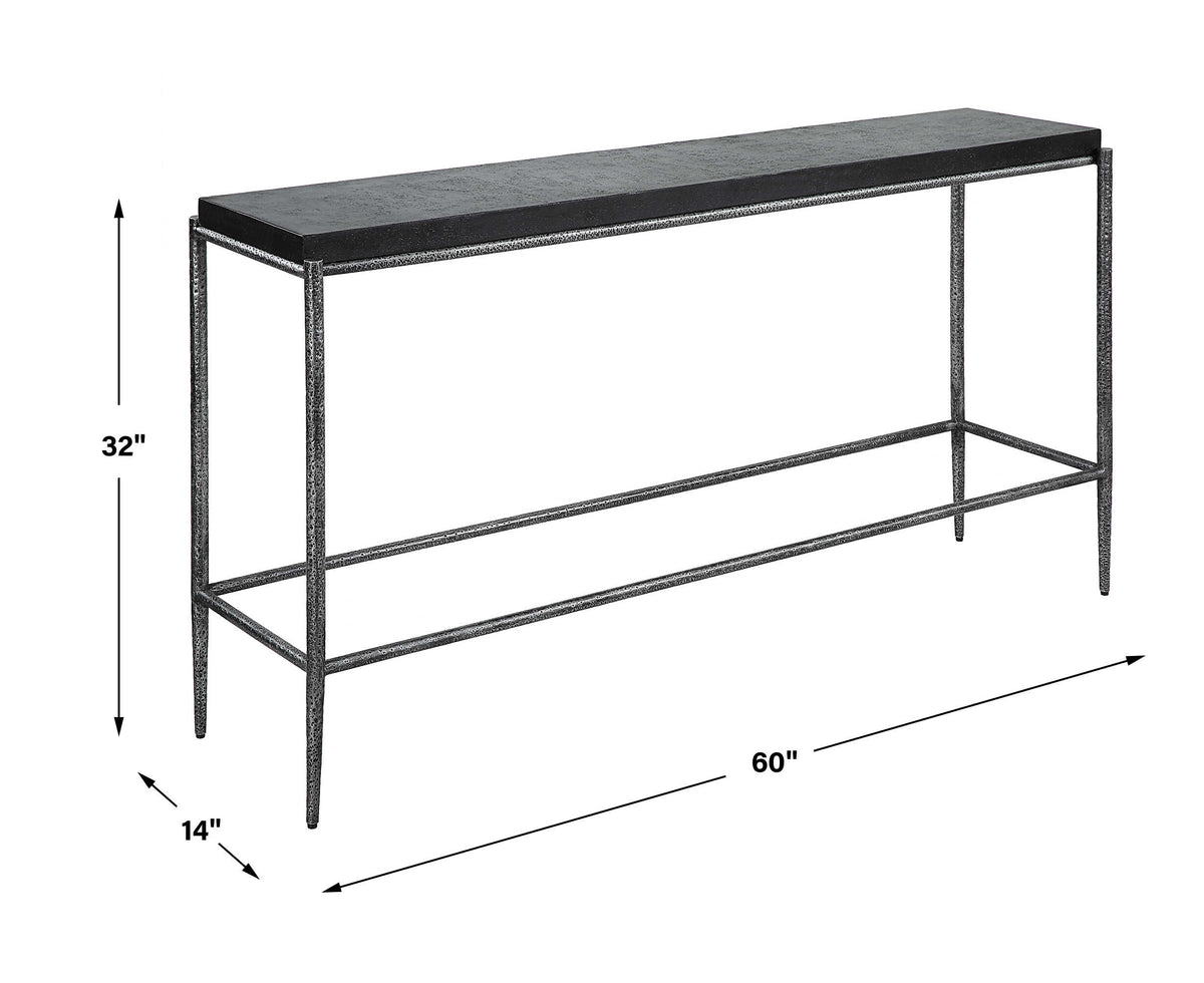Crescendo Black Concrete Console Table