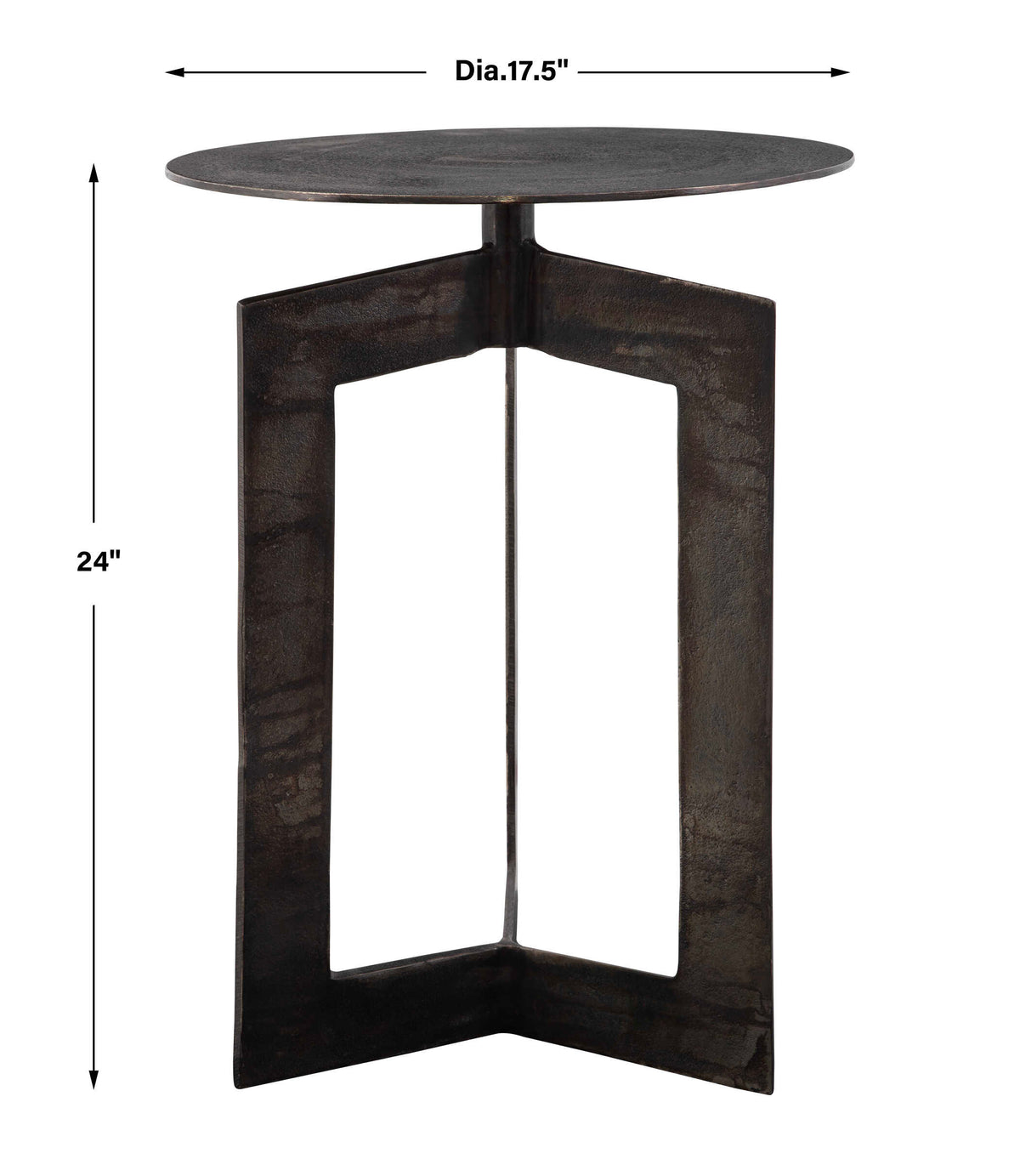 Deltoid Gunmetal Accent Table