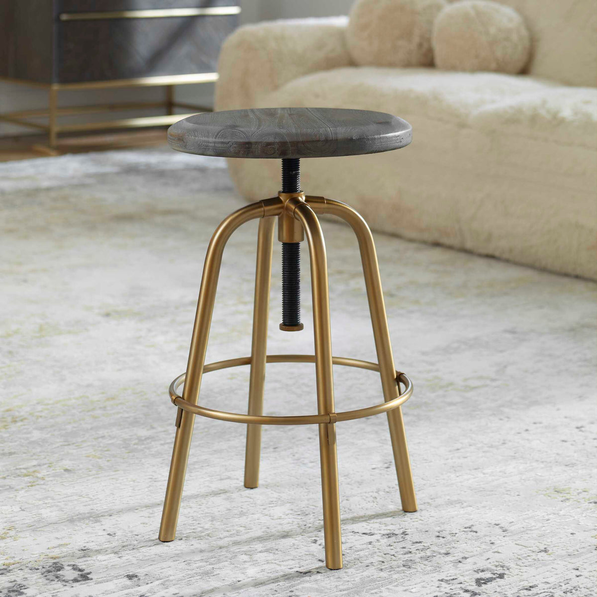 Revolve Brass Counter Stool