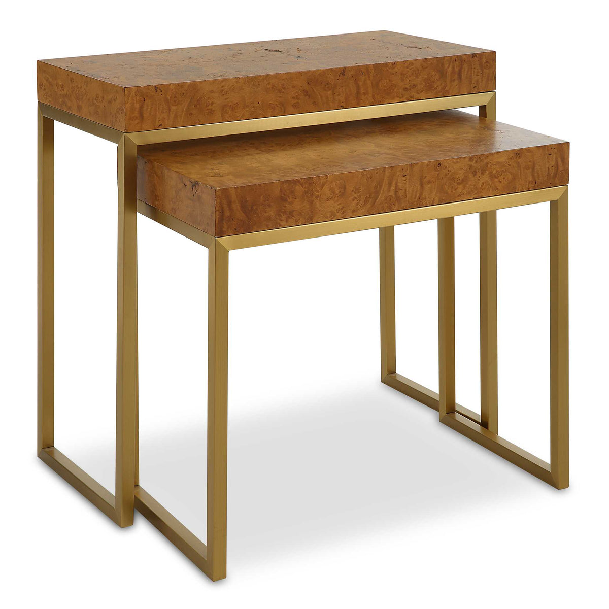Burl-esque Wooden Nesting Tables Set/2