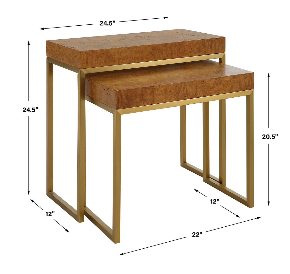 Burl-esque Wooden Nesting Tables Set/2