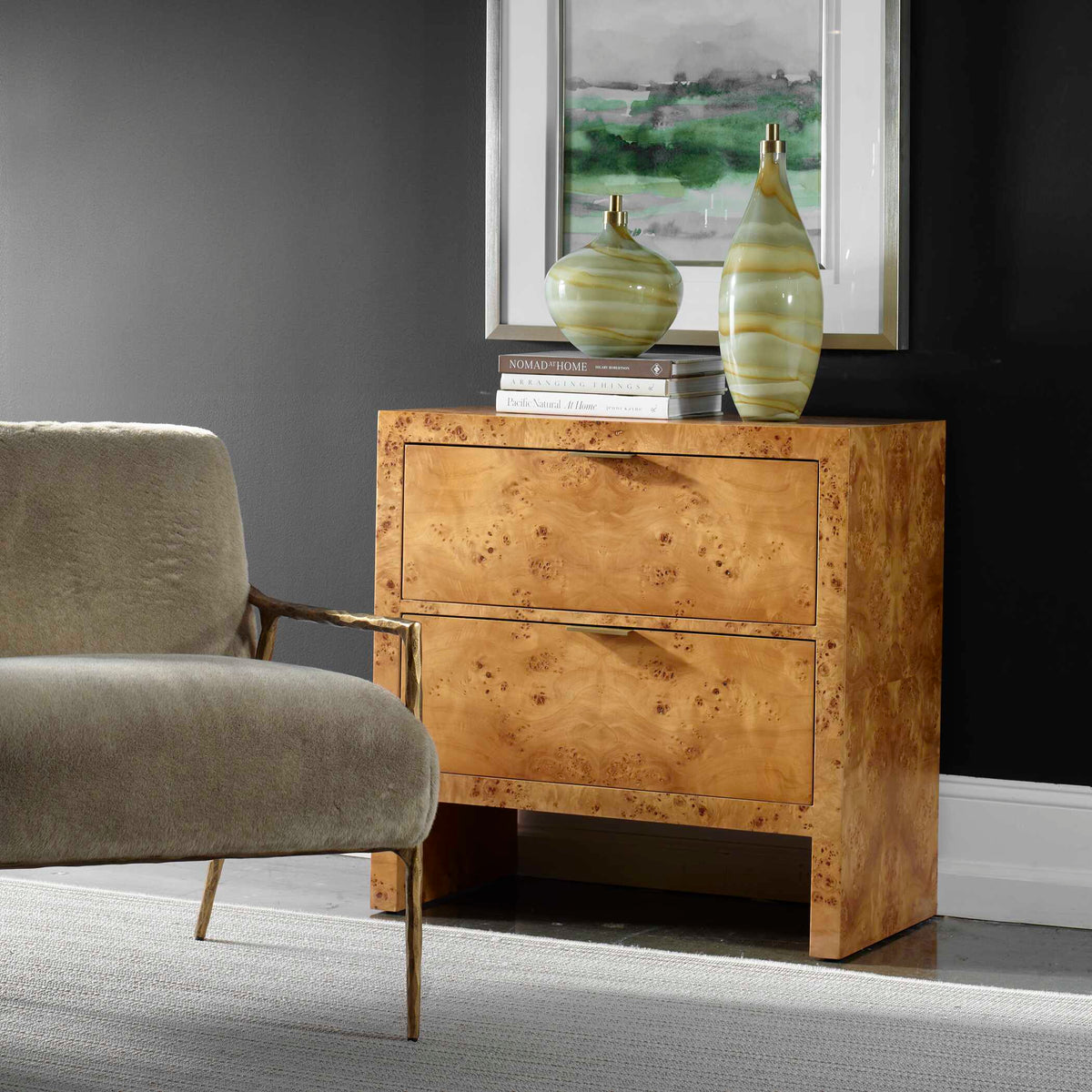 Indus 2 Drawer Burl Chest