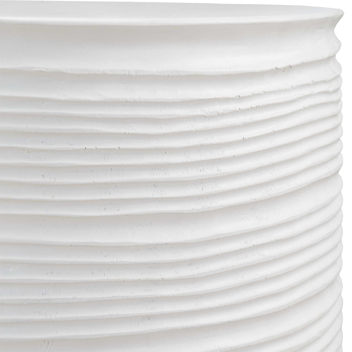 Borderline White Drum Table