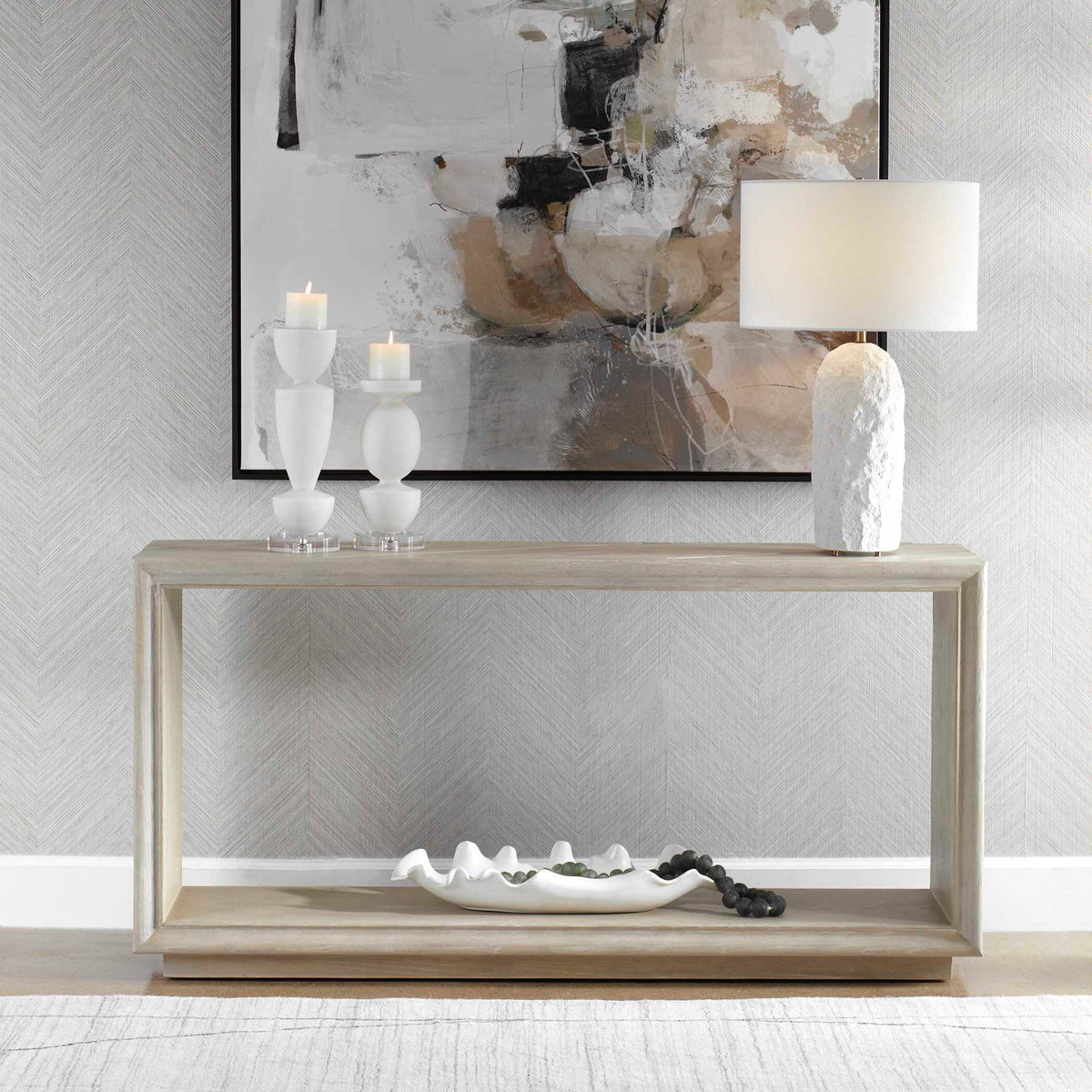 Prism Light Oak Console Table