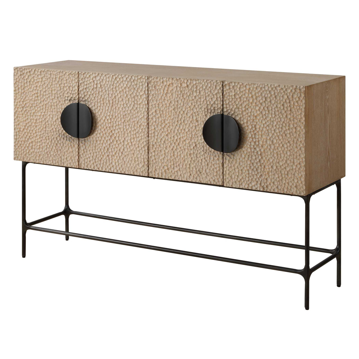 Lunar 4 Door Elm Wood Cabinet