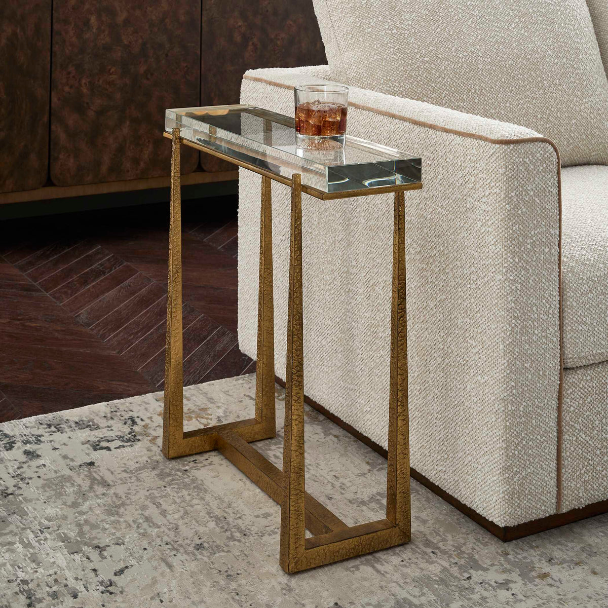 Midas Thick Crystal Accent Table