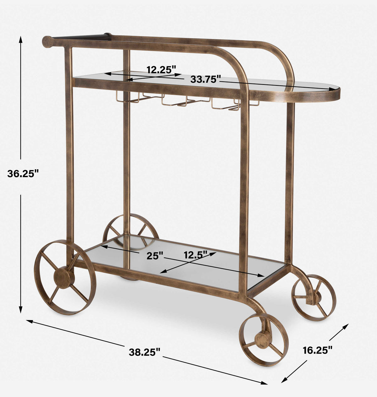 Carrinho Antique Brass Bar Cart