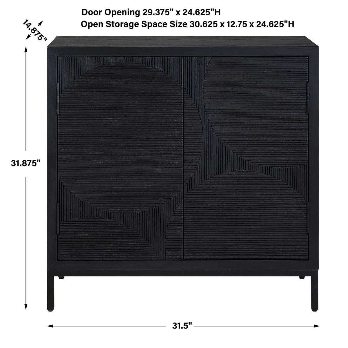 Beswick Black 2 Door Cabinet