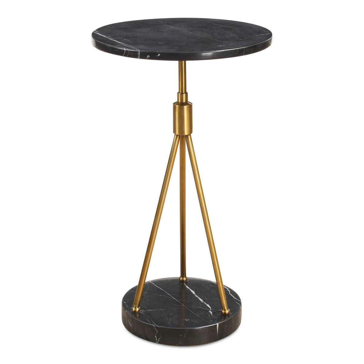 Rosston Black Marble Accent Table