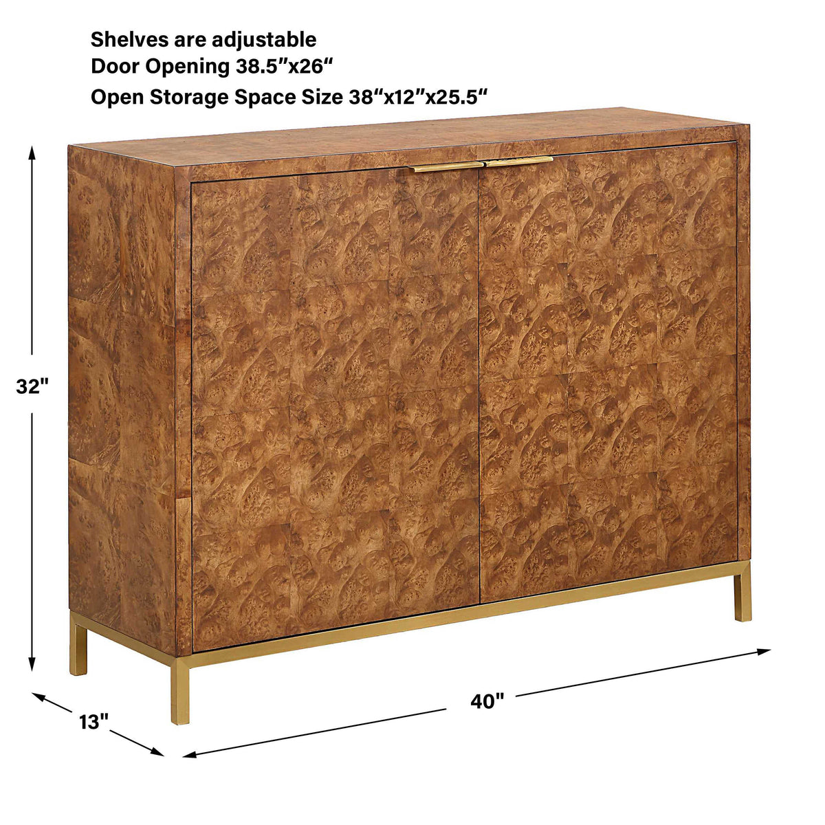 Jethro Burl 2 Door Cabinet