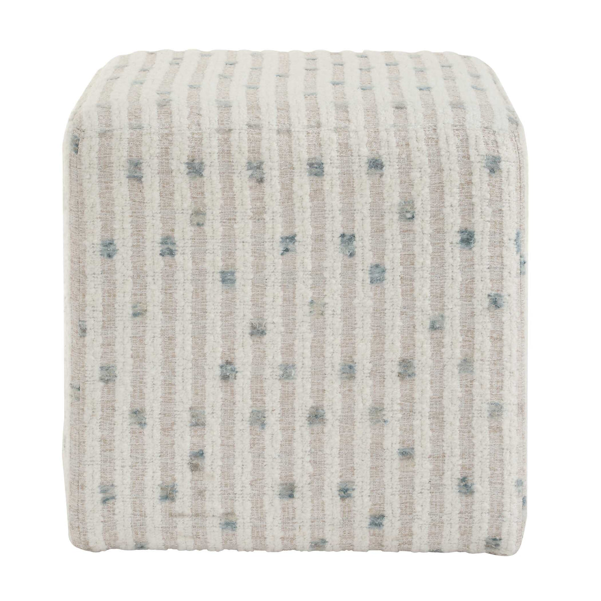 Joie White Chenille Ottoman