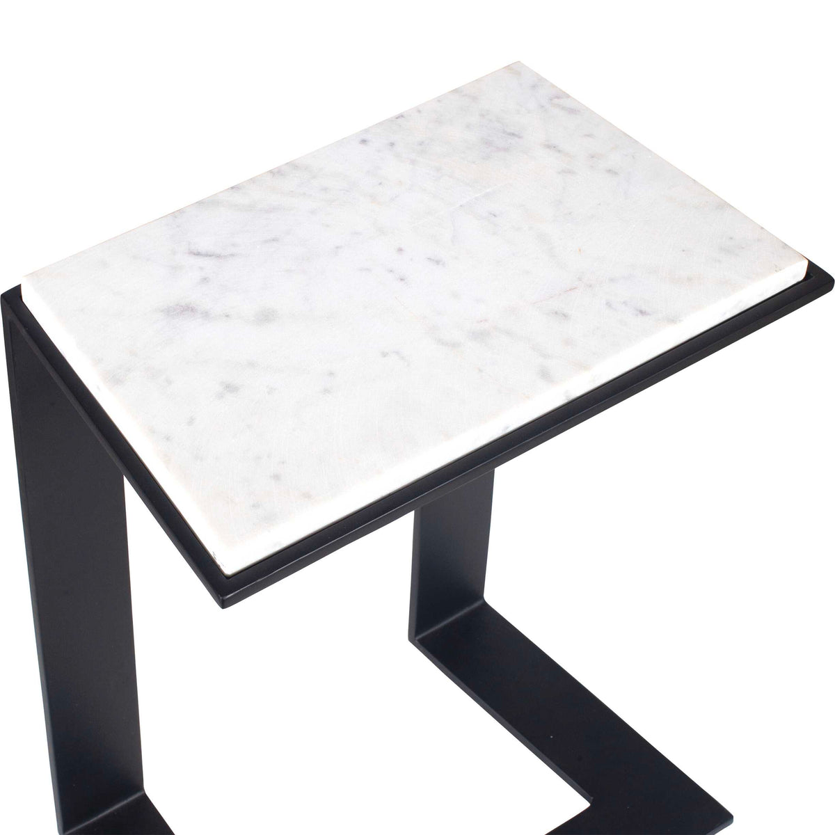 Kenora White Marble Accent Table