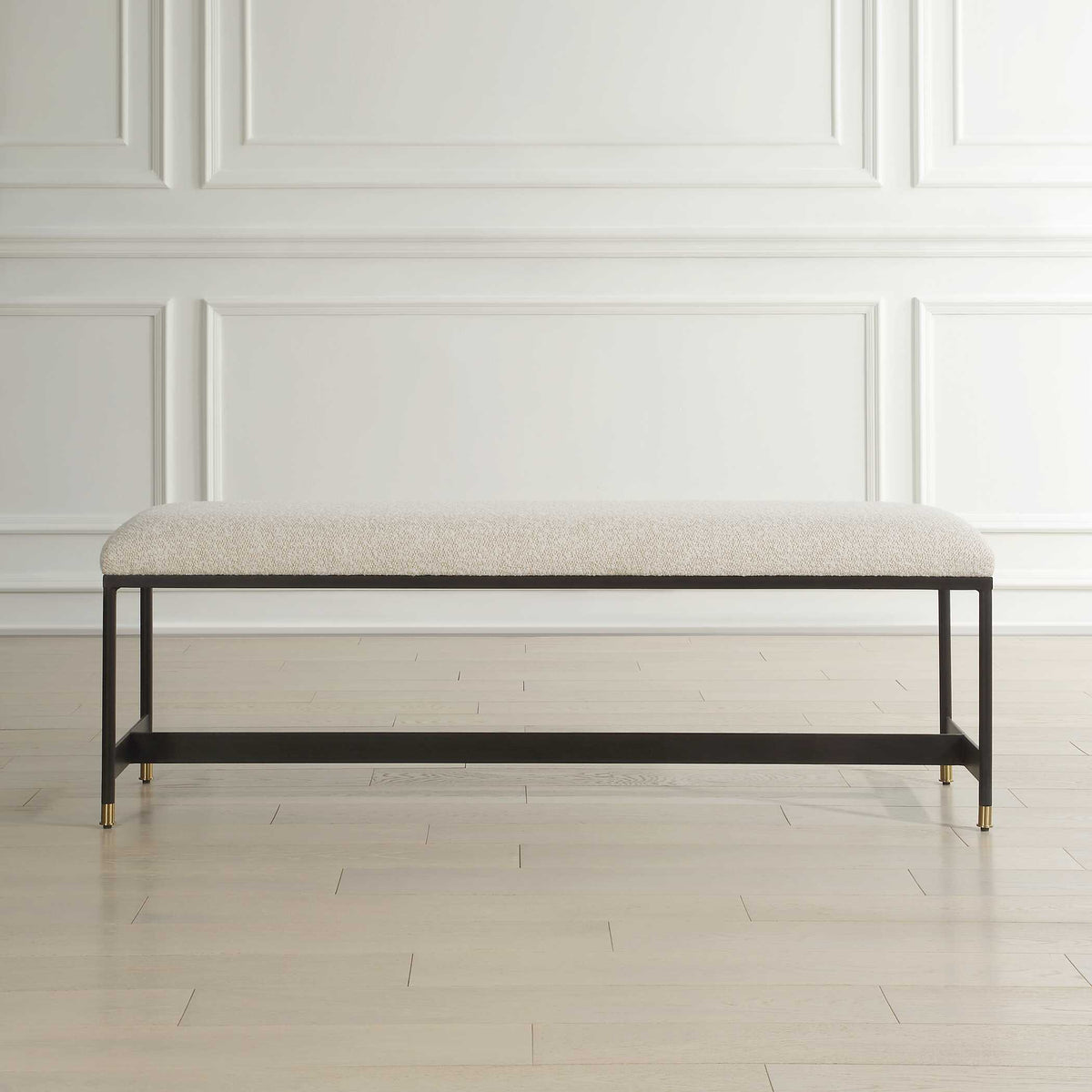Halston Upholstered White Bench