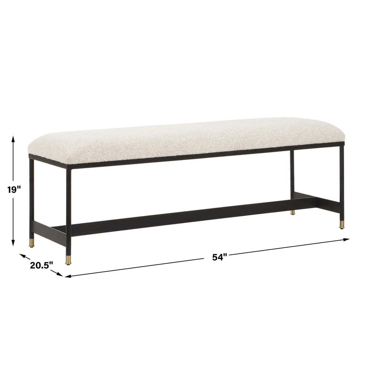 Halston Upholstered White Bench