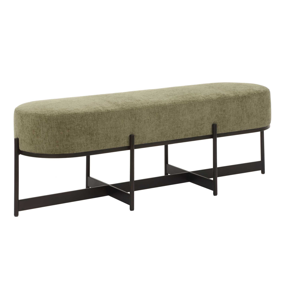 Merino Moss Fabric Bench