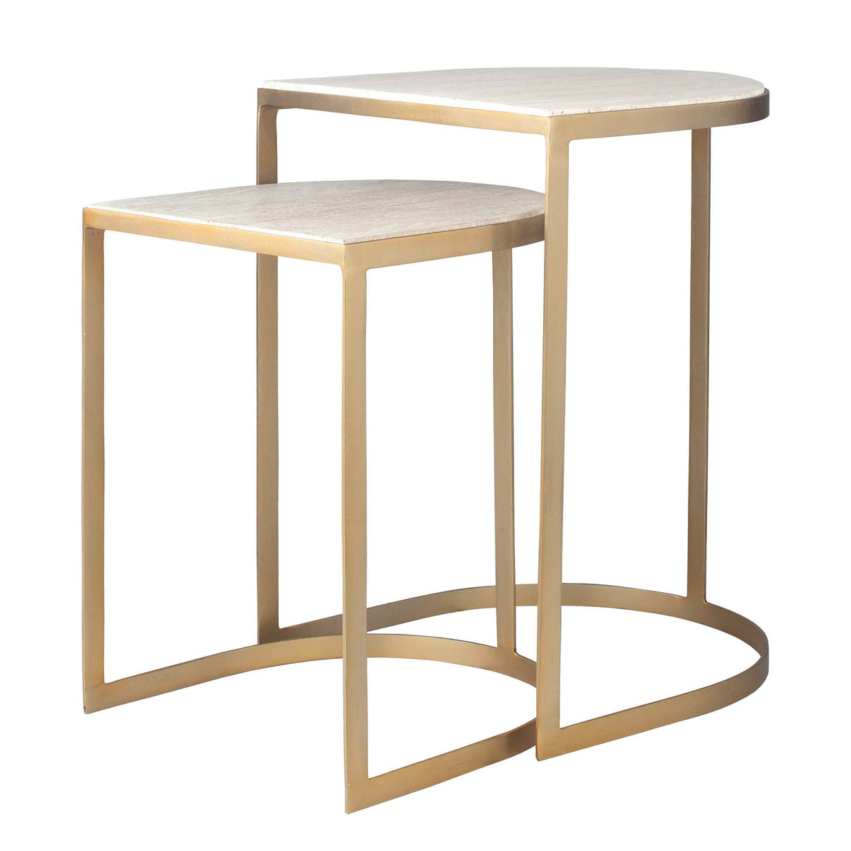 Lindon Travertine Nesting Tables Set/2