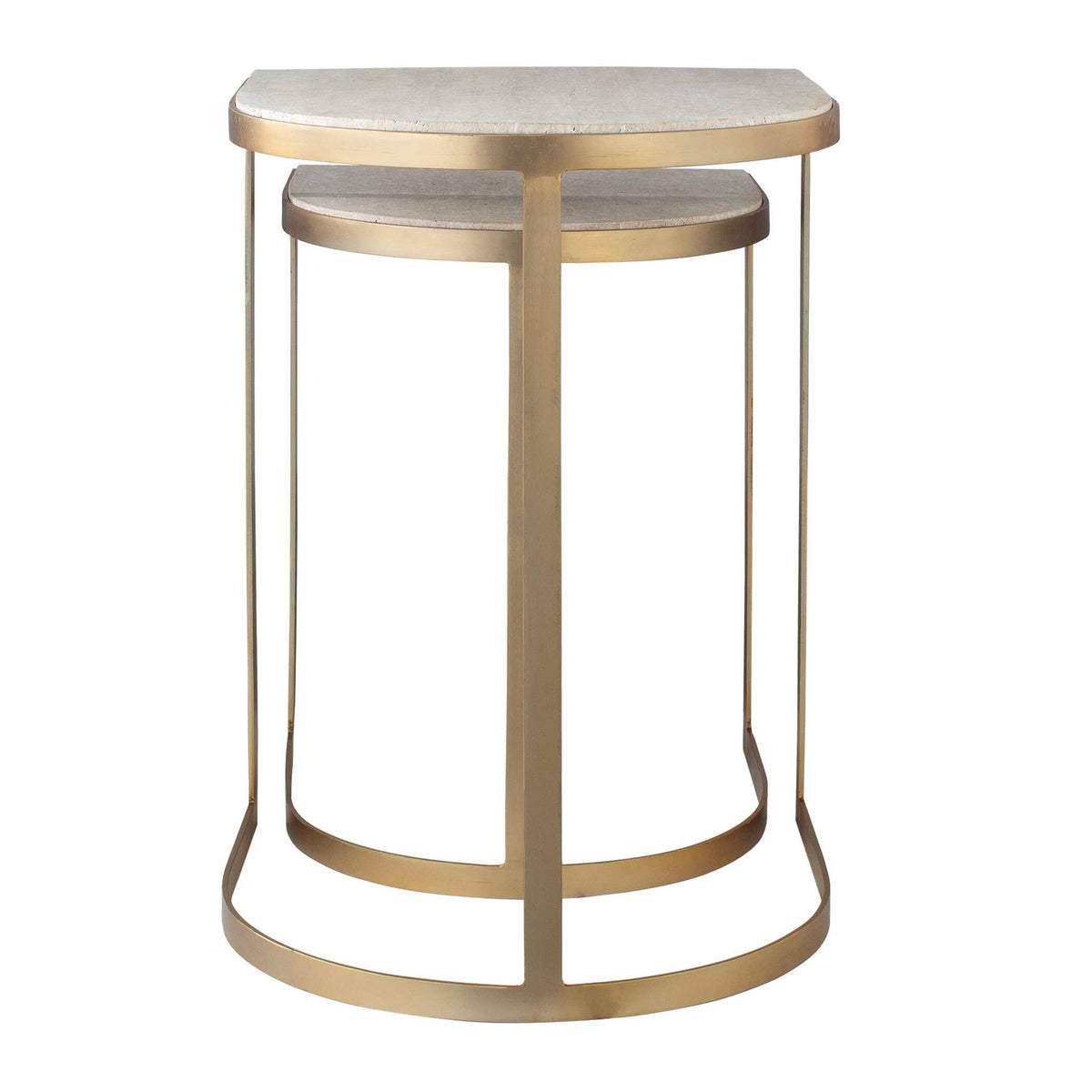 Lindon Travertine Nesting Tables Set/2