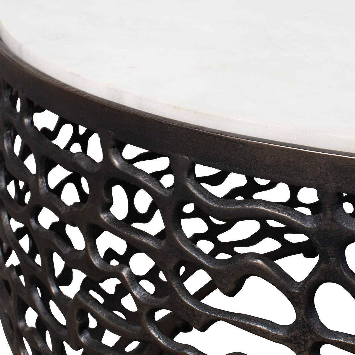 Sabena White Marble Outdoor Coffee Table