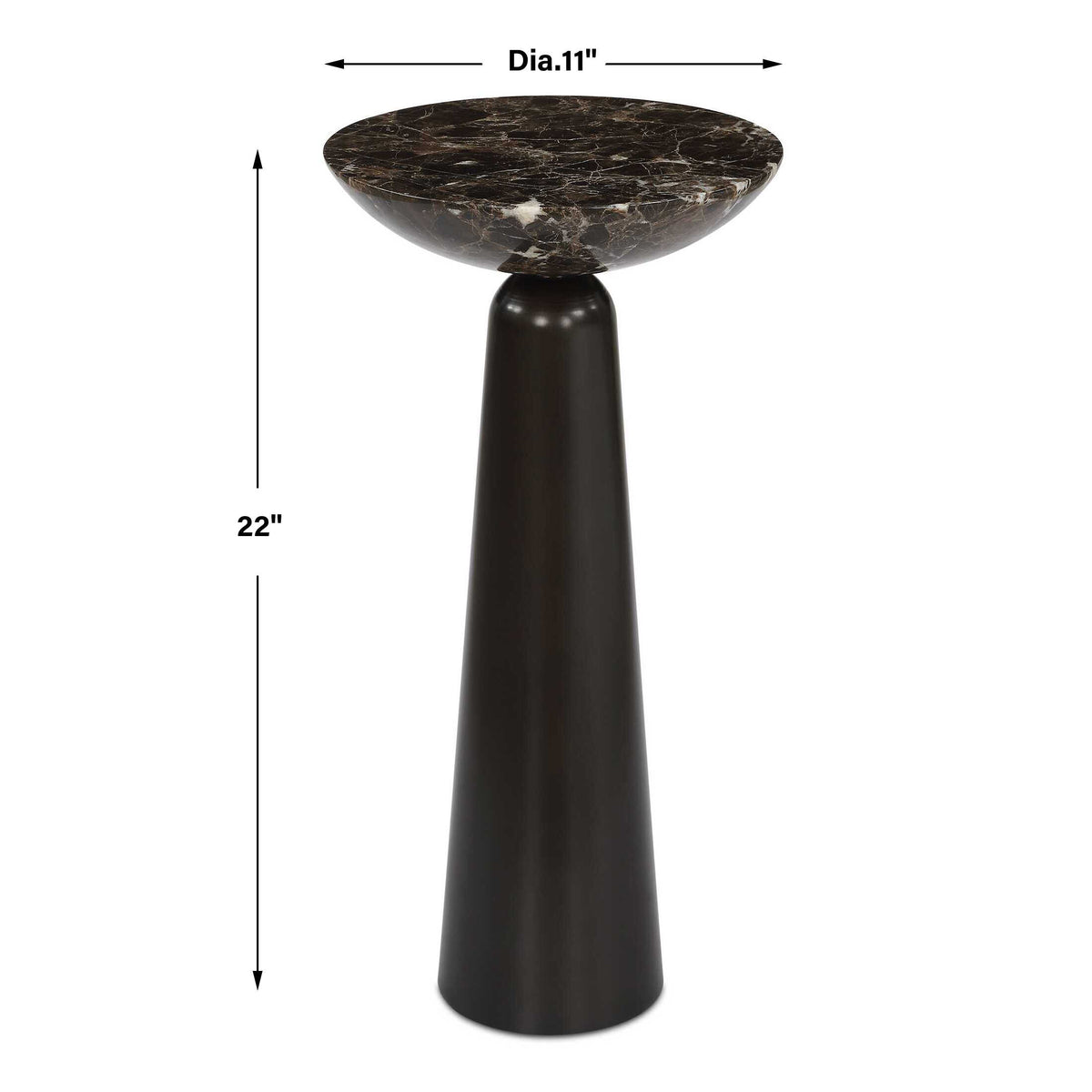 Hastings Brown Marble Accent Table