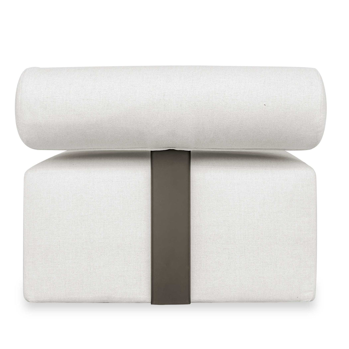 Bolster Back White Armless Outdoor Sofa