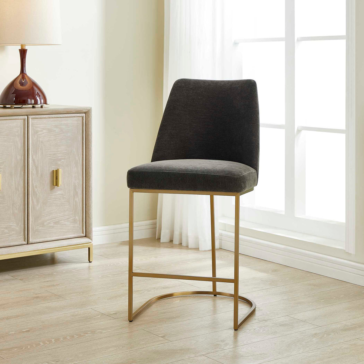 Hanni Charcoal Counter Stool