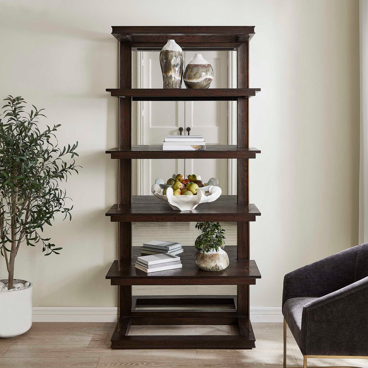 Kai Dark Walnut Etagere