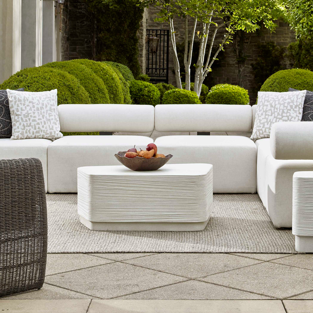 Saltwater White Concrete Coffee Table