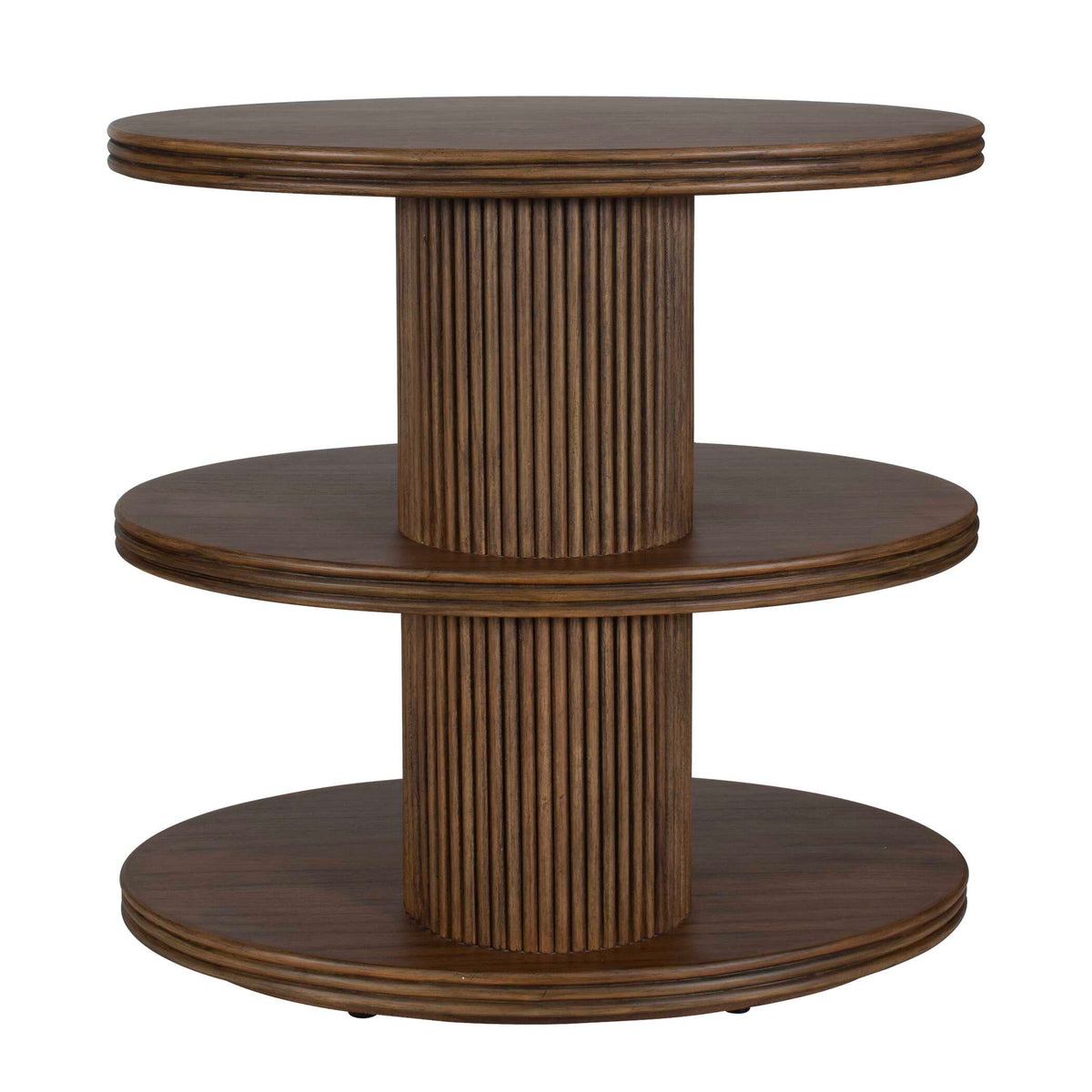 Top Tier Oval Walnut Side Table