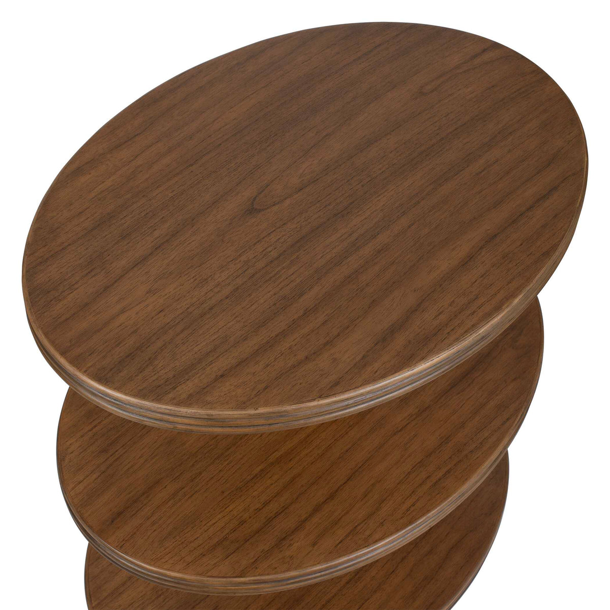 Top Tier Oval Walnut Side Table