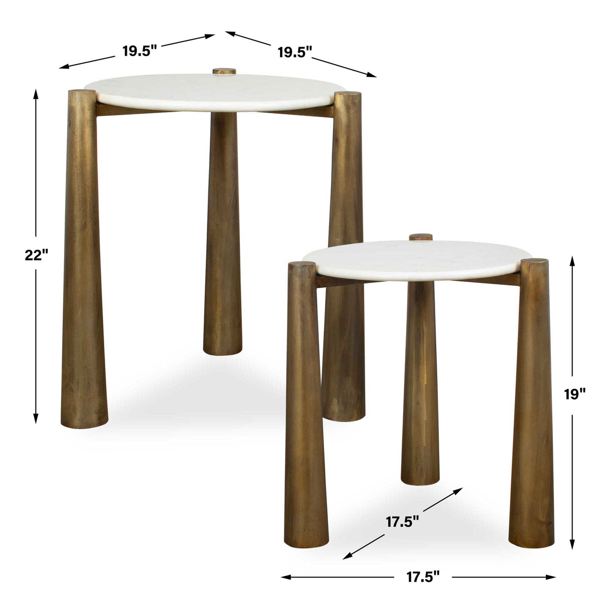 Claridge White Marble Nesting Tables Set/2