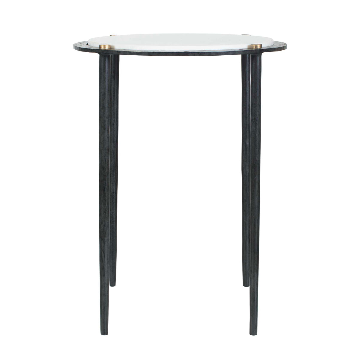 Wren Round White Marble Accent Table
