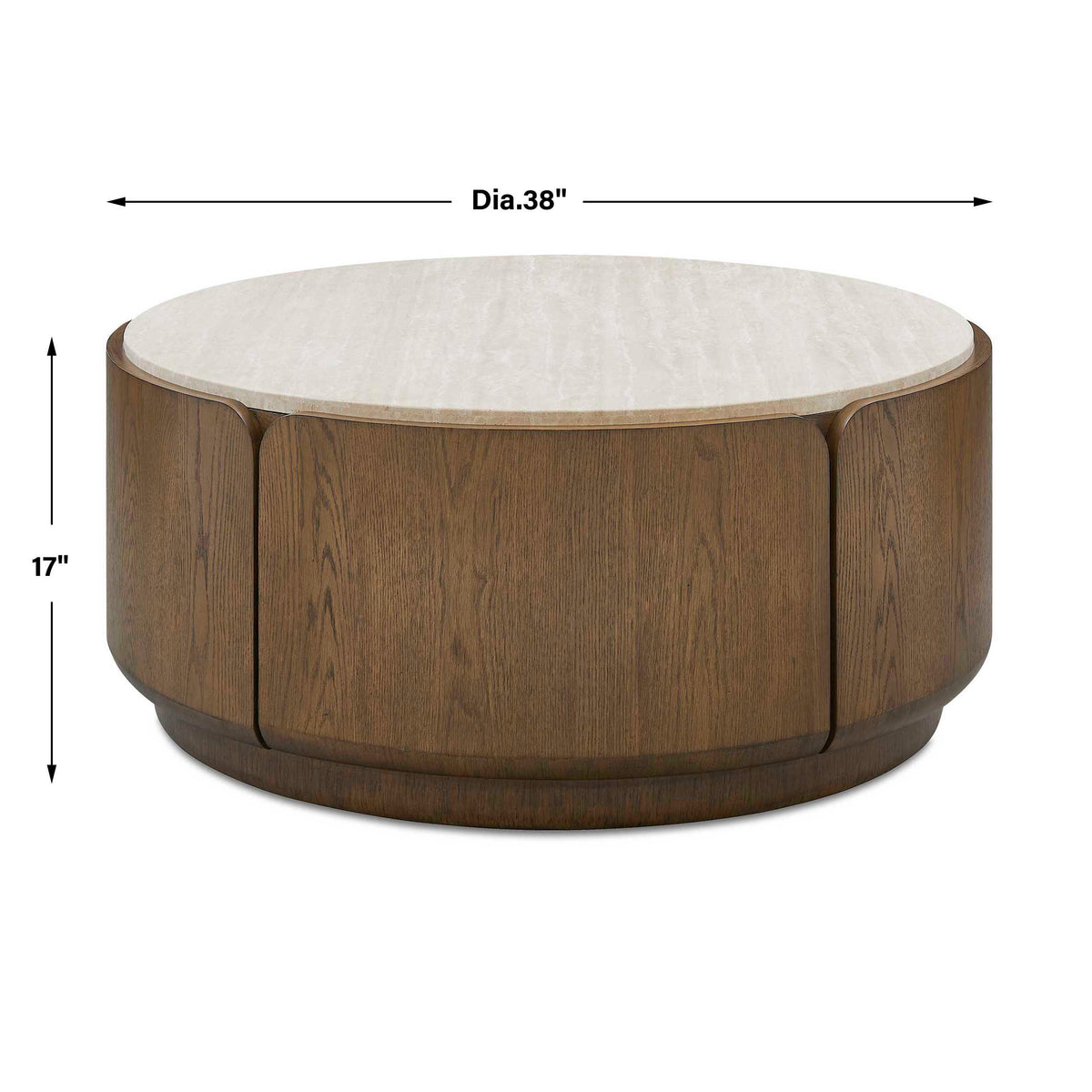 Tindall Round Travertine Coffee Table
