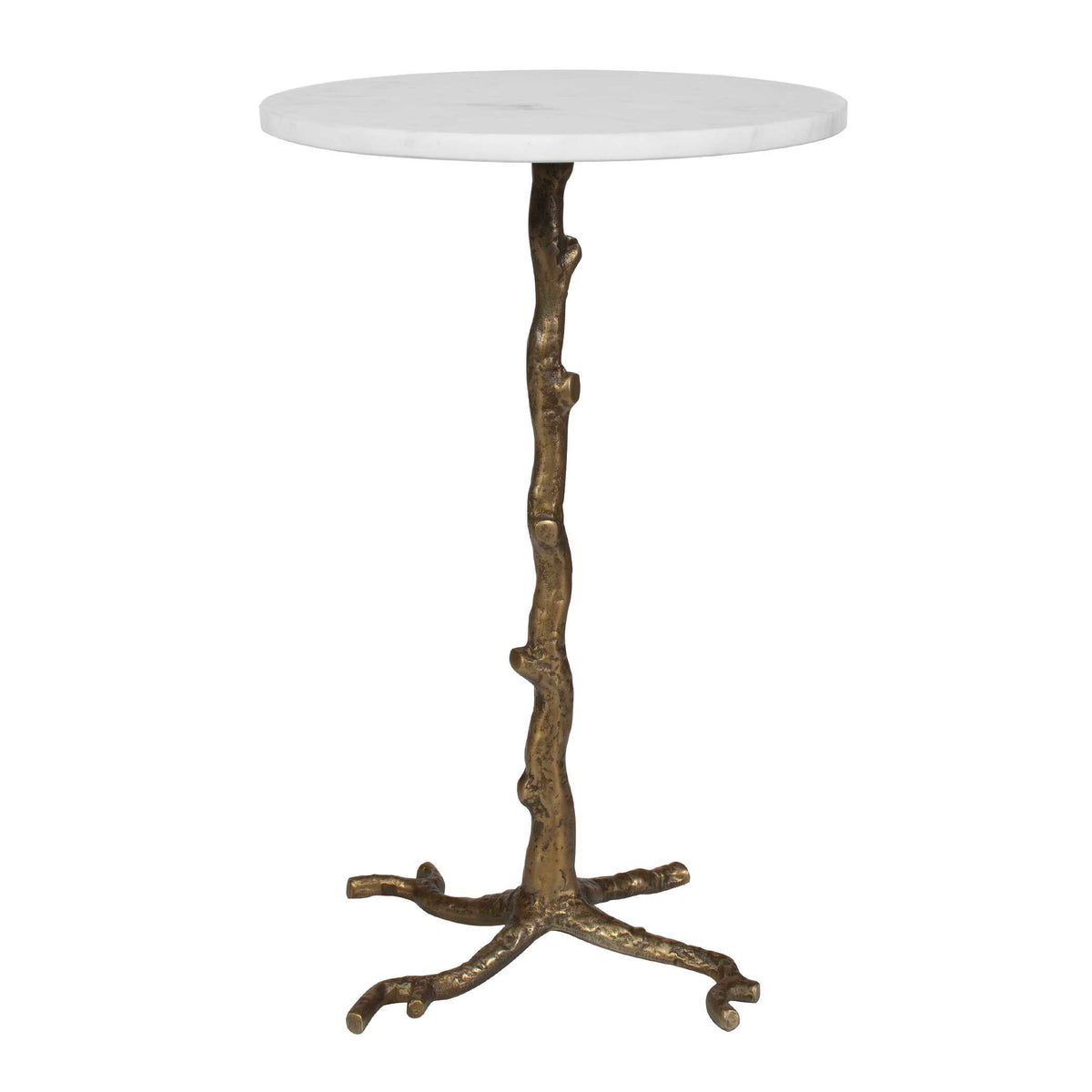 Calais White Marble Accent Table