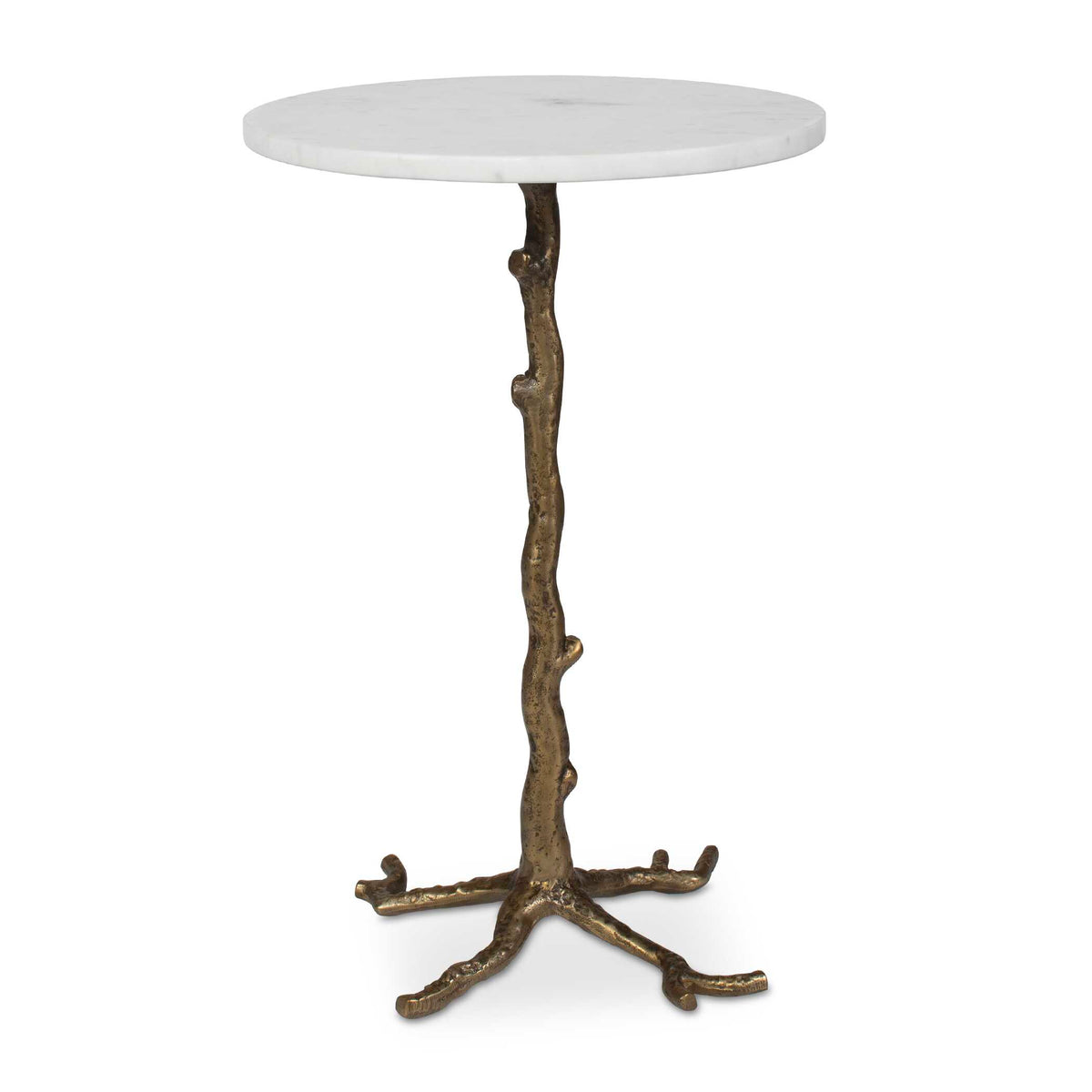 Calais White Marble Accent Table