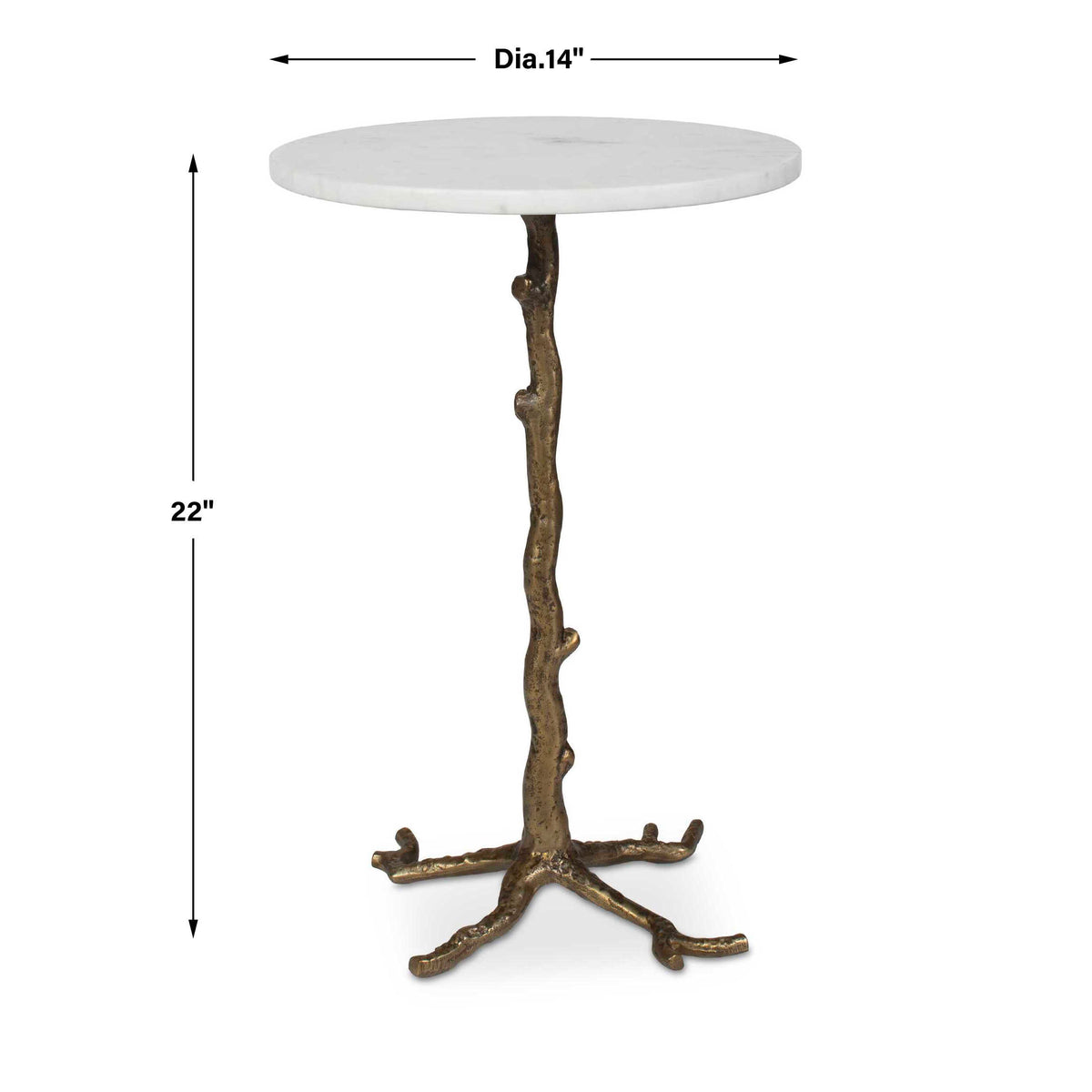 Calais White Marble Accent Table