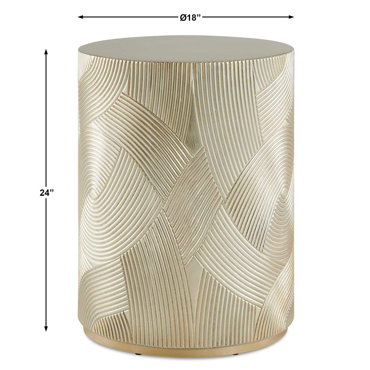 Cassandra Gold Drum Accent Table