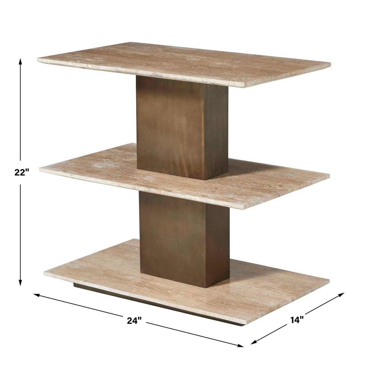 Travertini 3 Tiered Accent Table