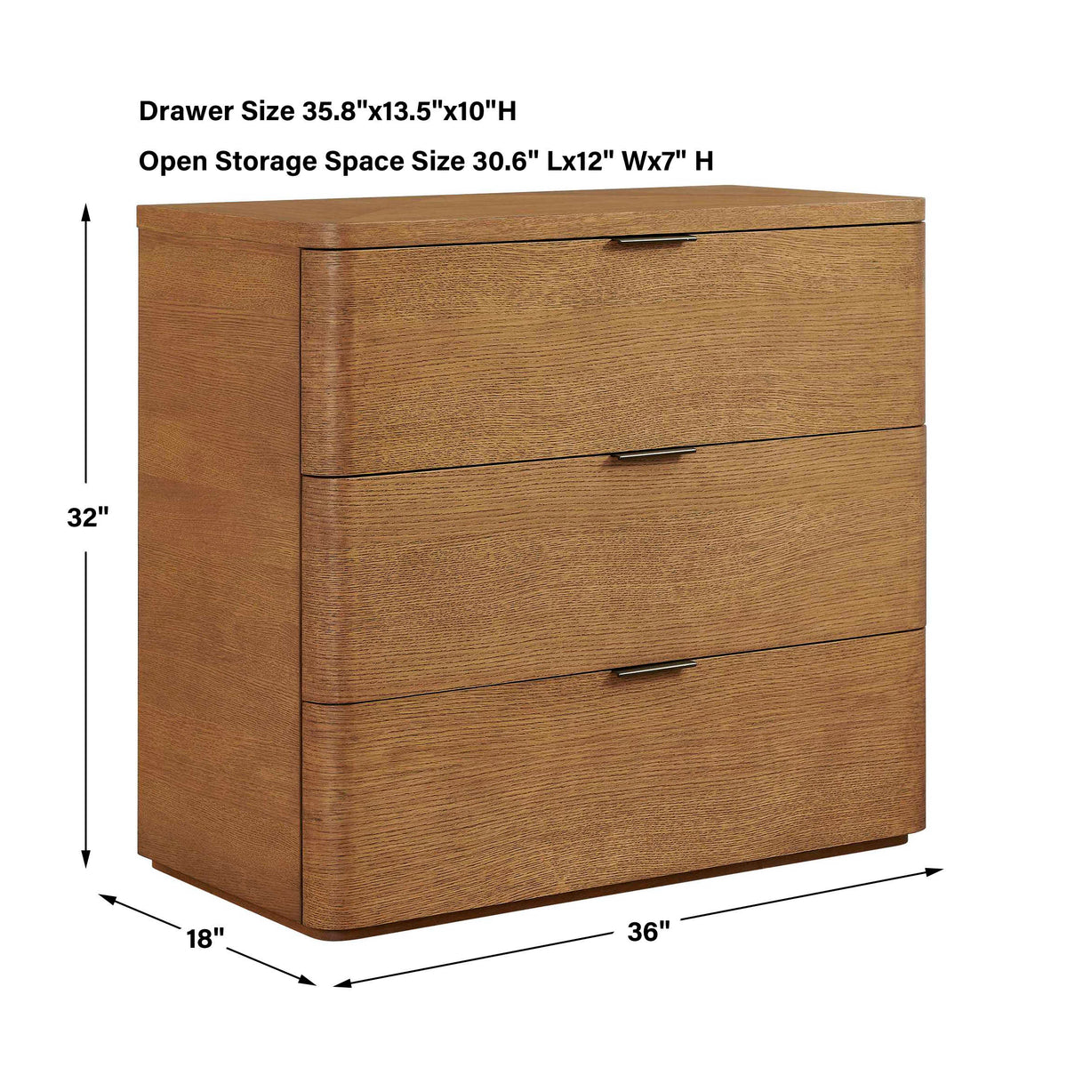 Duluth Oak 3 Drawer Chest
