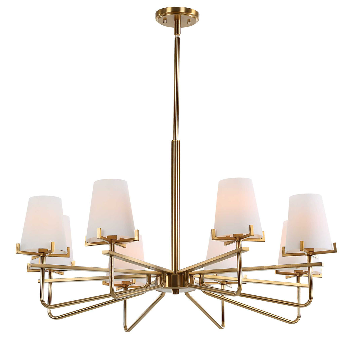 Lassen 8 Light Brass Chandelier