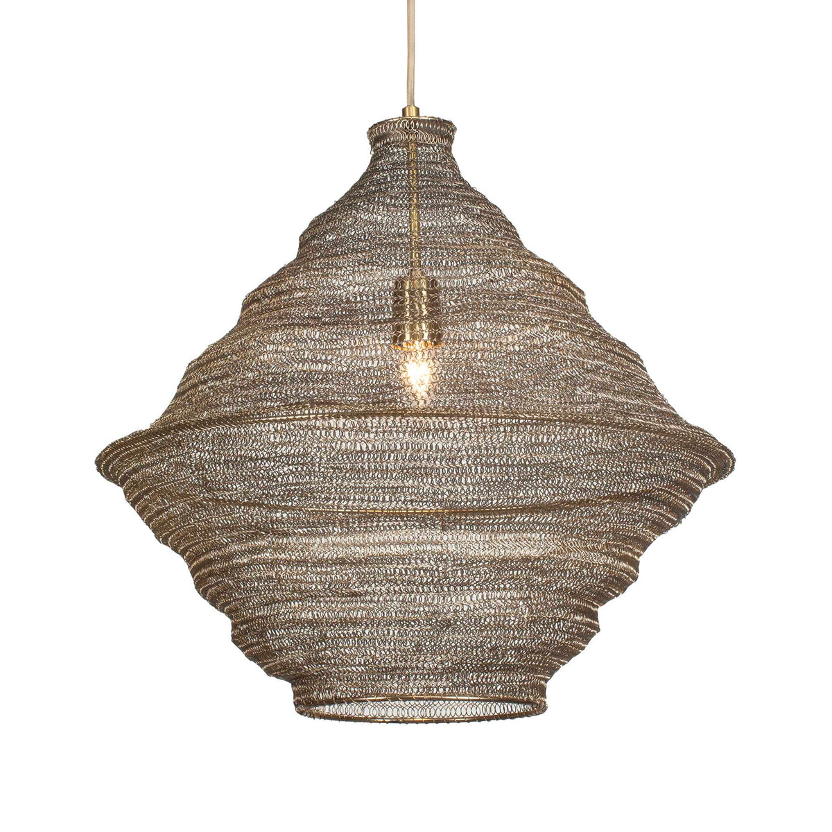 Sigh Woven Brass 1 Light Pendant