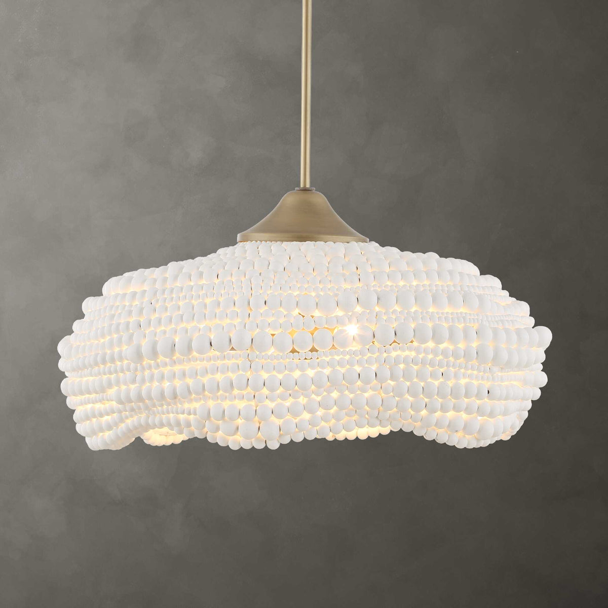 Biddeford White Beaded Pendant