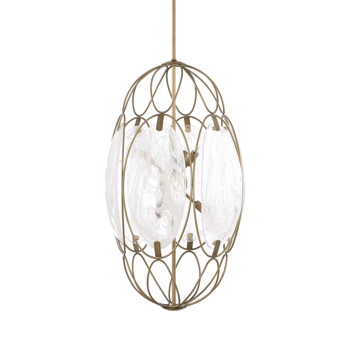 Valencia 6 Light Glass Panel Pendant