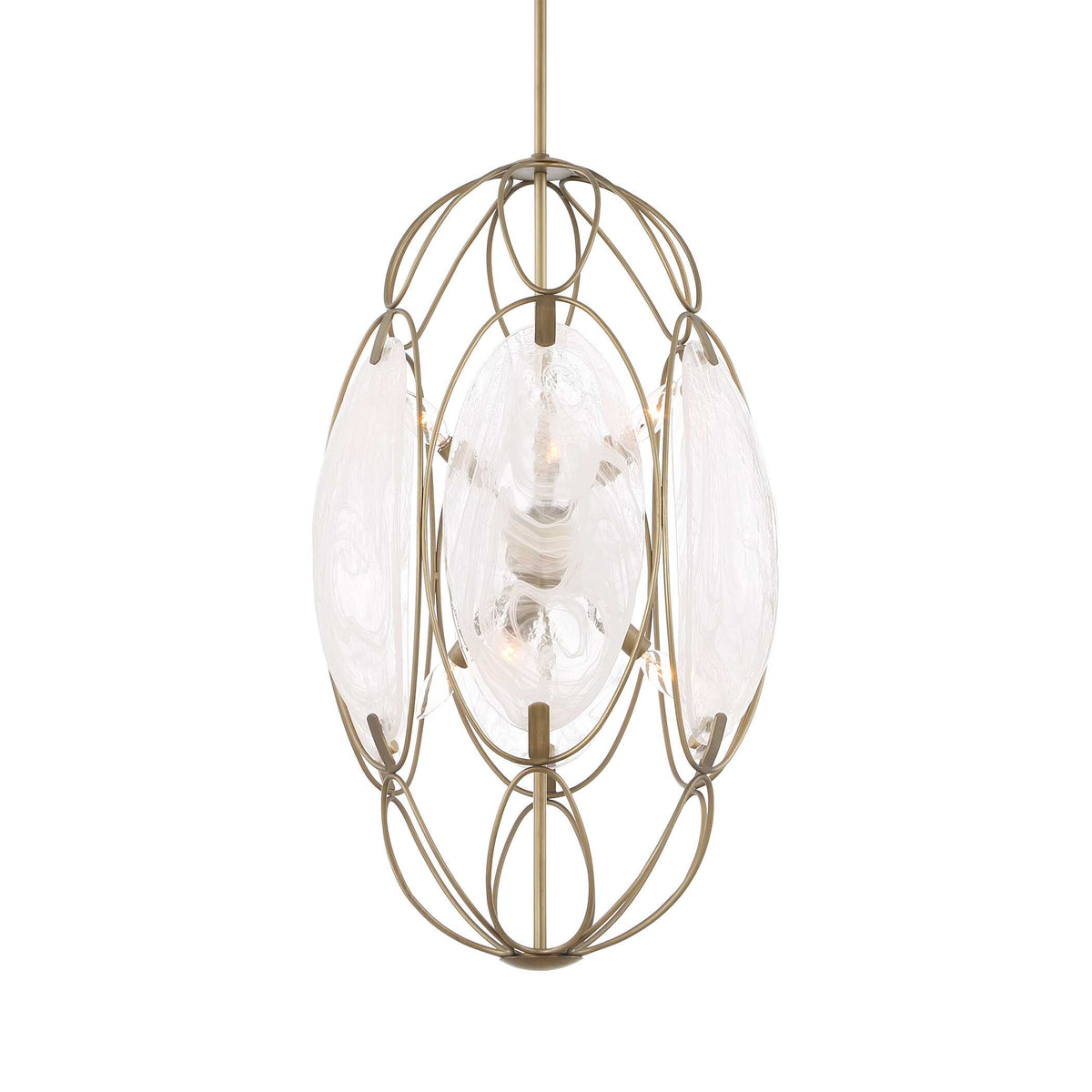 Valencia 6 Light Glass Panel Pendant