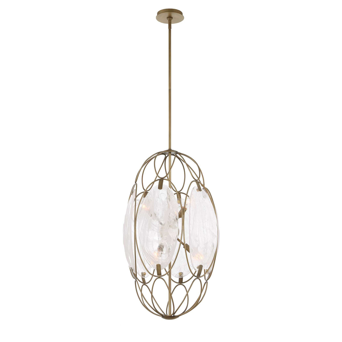 Valencia 6 Light Glass Panel Pendant